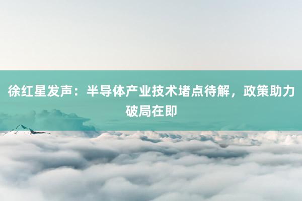 徐红星发声：半导体产业技术堵点待解，政策助力破局在即