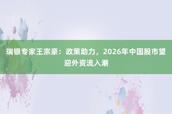 瑞银专家王宗豪：政策助力，2026年中国股市望迎外资流入潮