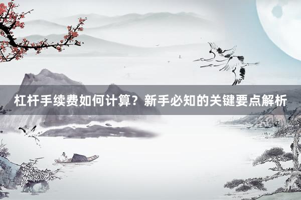 杠杆手续费如何计算？新手必知的关键要点解析