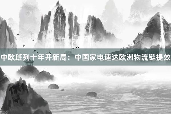 中欧班列十年开新局：中国家电速达欧洲物流链提效