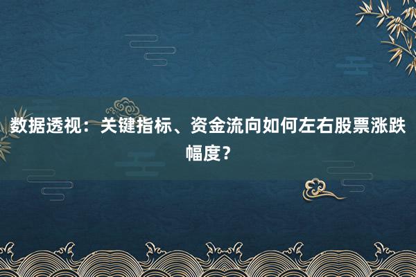 数据透视：关键指标、资金流向如何左右股票涨跌幅度？