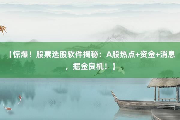 【惊爆！股票选股软件揭秘：A股热点+资金+消息，掘金良机！】